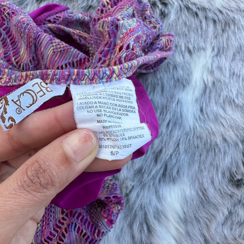 Becca swim one piece mosaic crotchet bathing suit sz Small - Picture 7 of 7